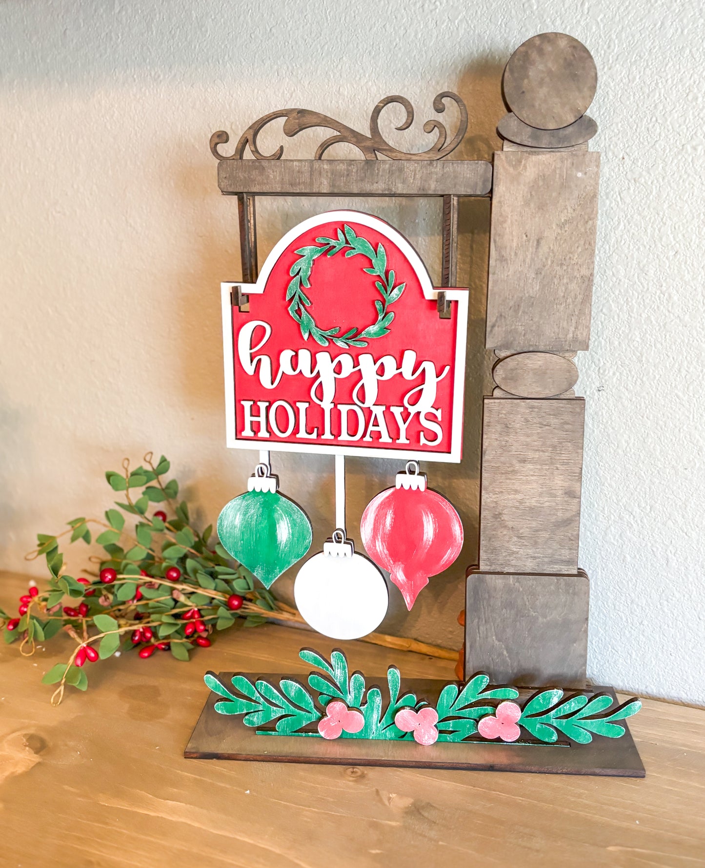 Happy Holidays DIY Post Interchangeable