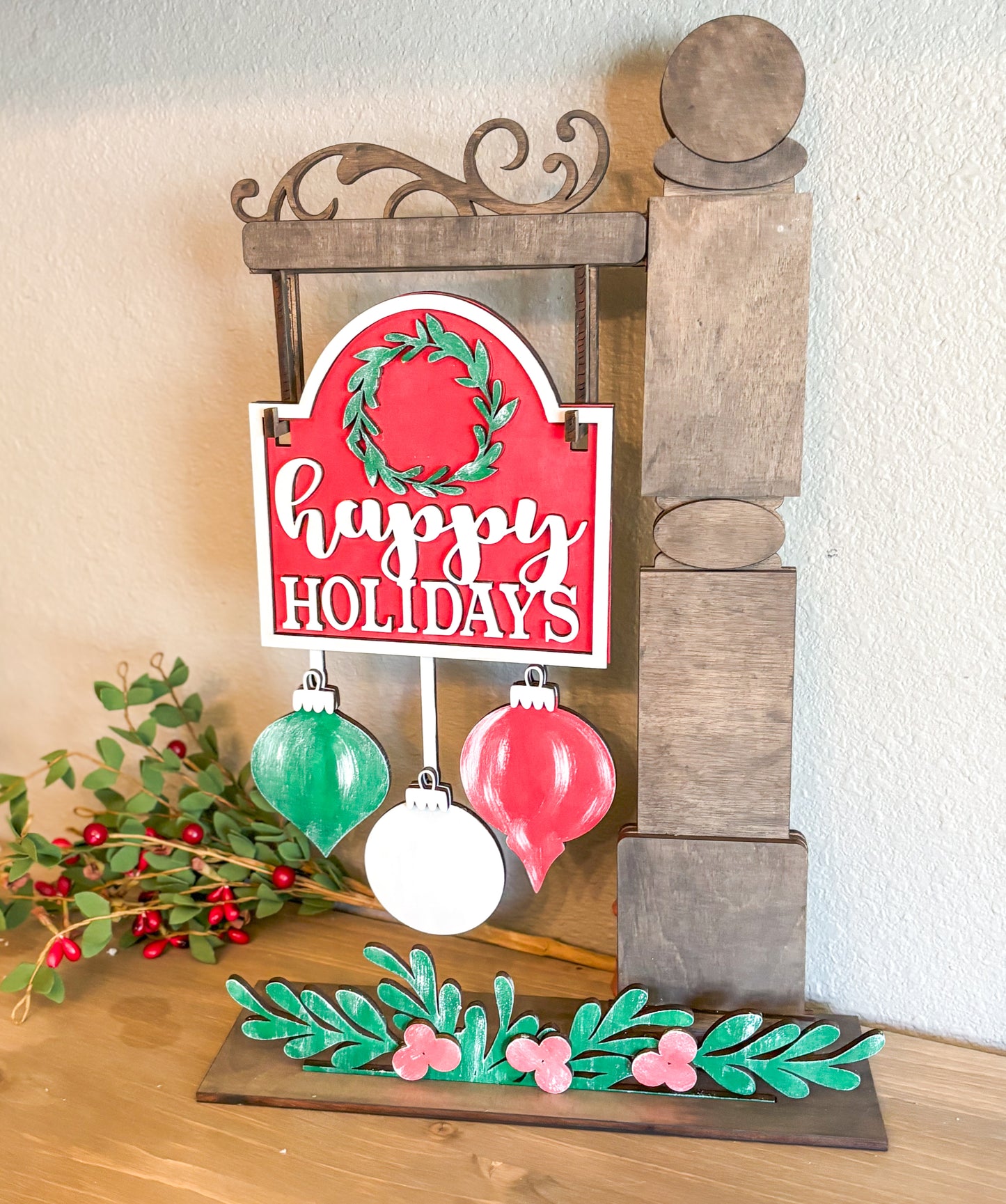 Happy Holidays DIY Post Interchangeable