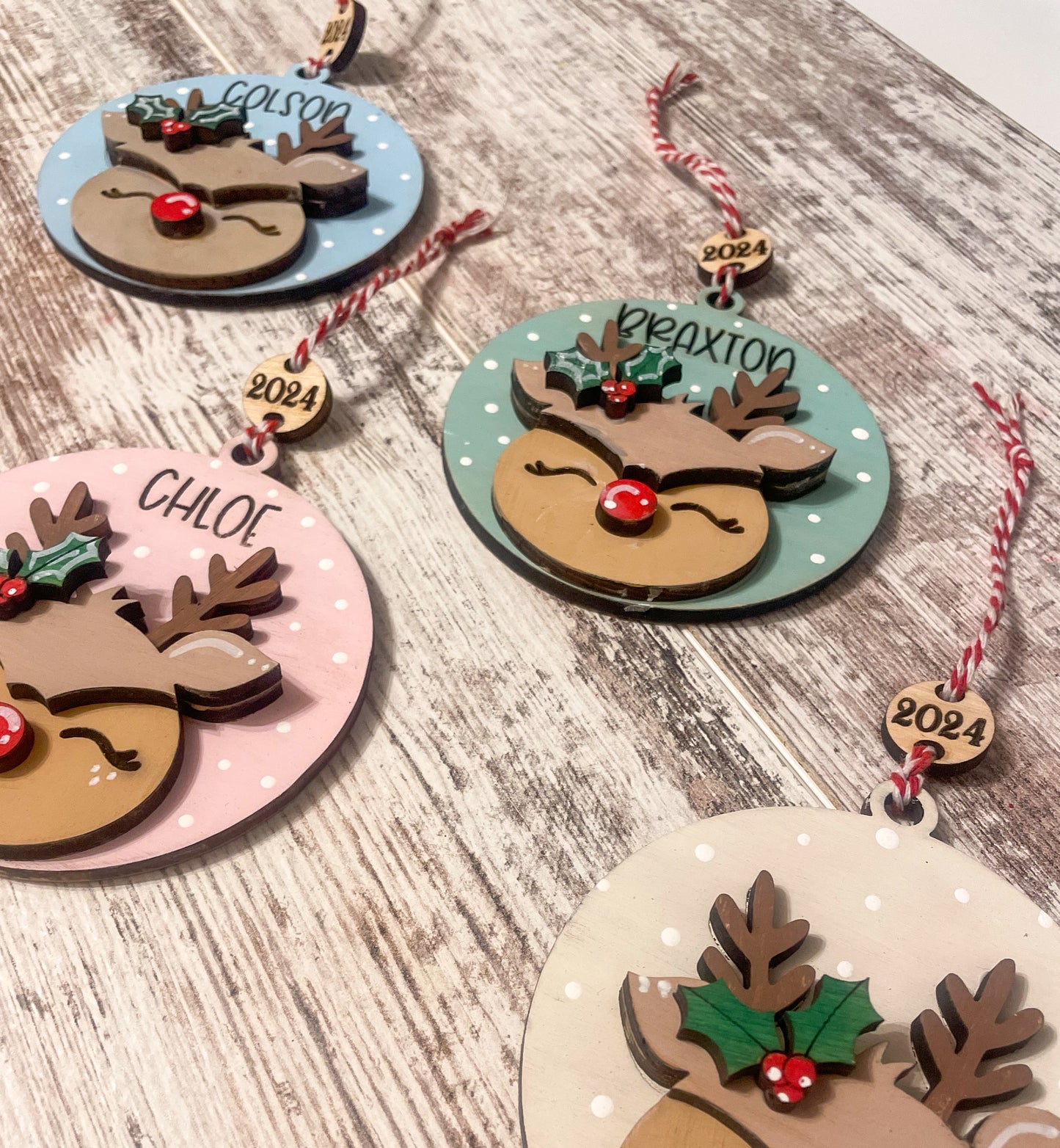 Personalized Reindeer Ornaments