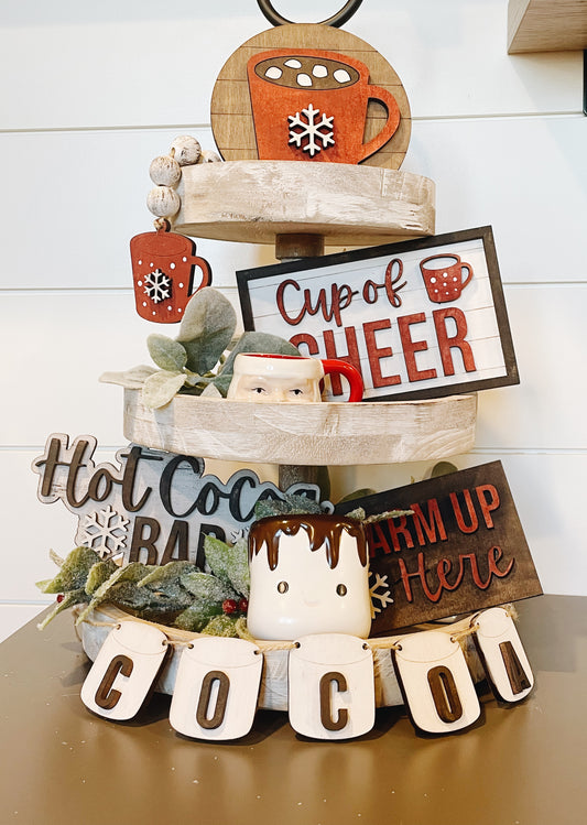 Hot Cocoa Bar Tiered Tray DIY KIt